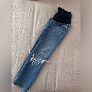 Abercrombie Distressed Maternity Jeans Ankle Straight Size 31